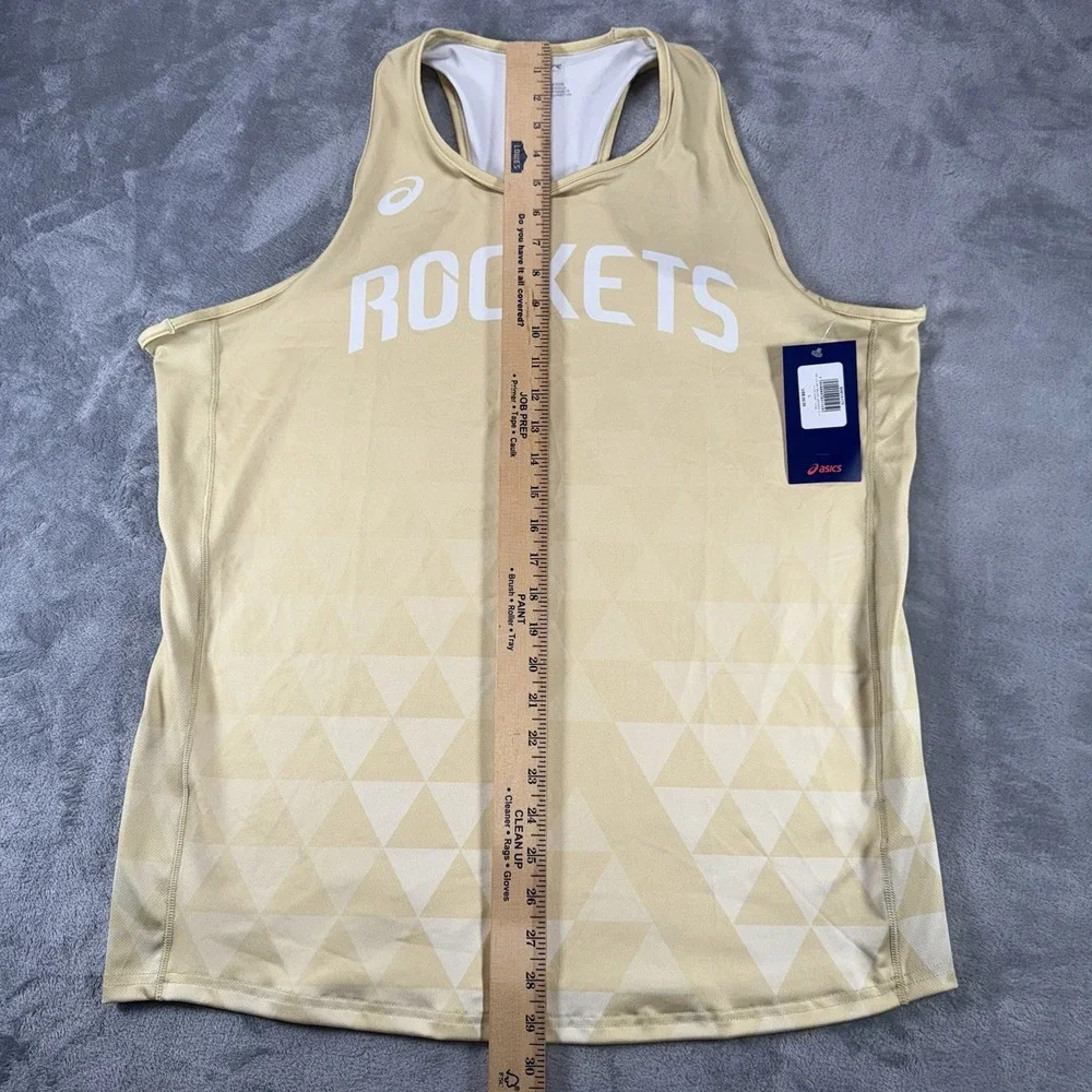 NWT ASICS Houston‎ Rockets Women's Large Gold Razorback Performance Tank Top - Picture 5 of 9